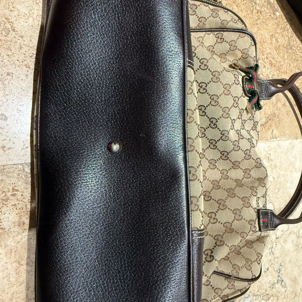 Gucci Beige and Brown Monogram Messenger Bag - Picture 7 of 7